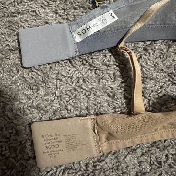 2 SOMA size 36DD Lightest Lifts bras tan gray adjustable straps - Picture 2 of 15